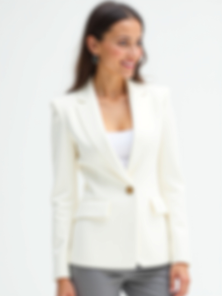 Blazer long blanc avec poches